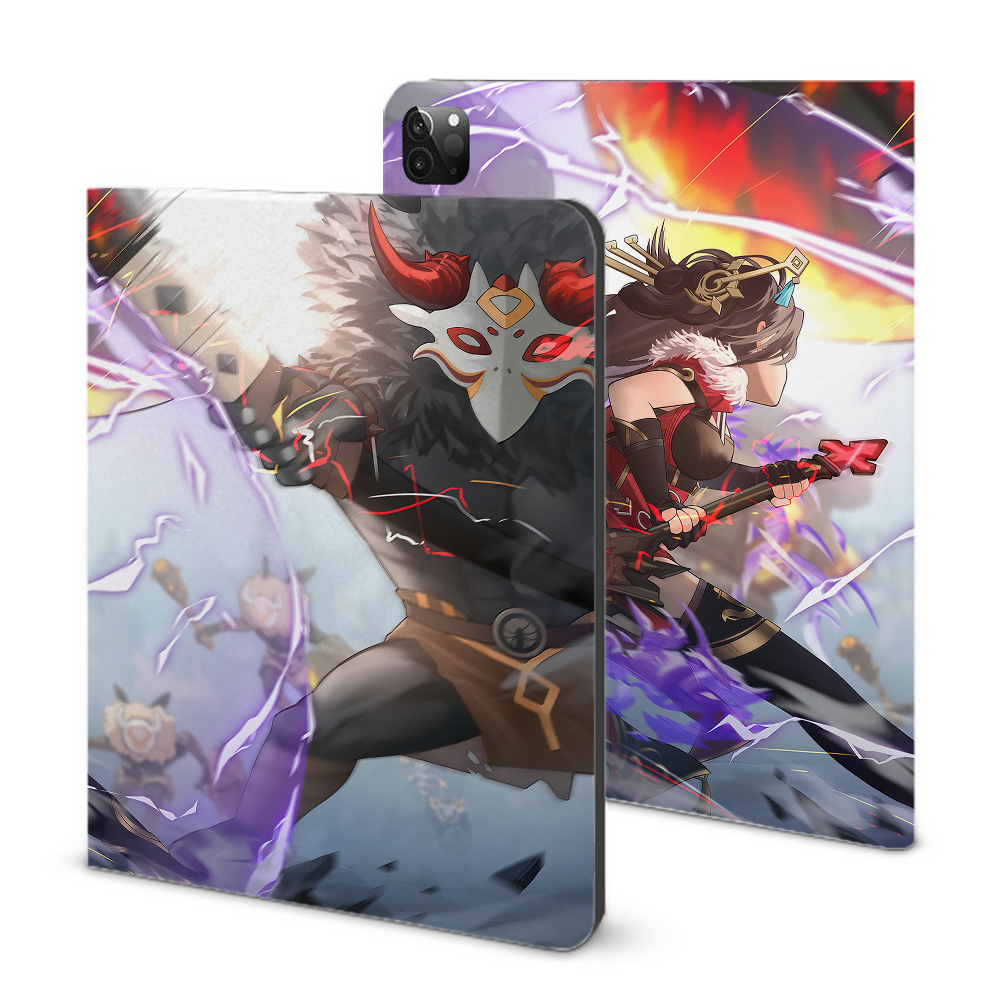げんし神 genshin IPadケース ペンホルダー付き ブックスタイルデザイン